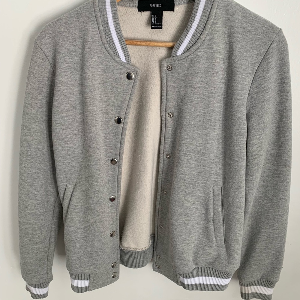 Forever 21 Gray Bomber Jacket